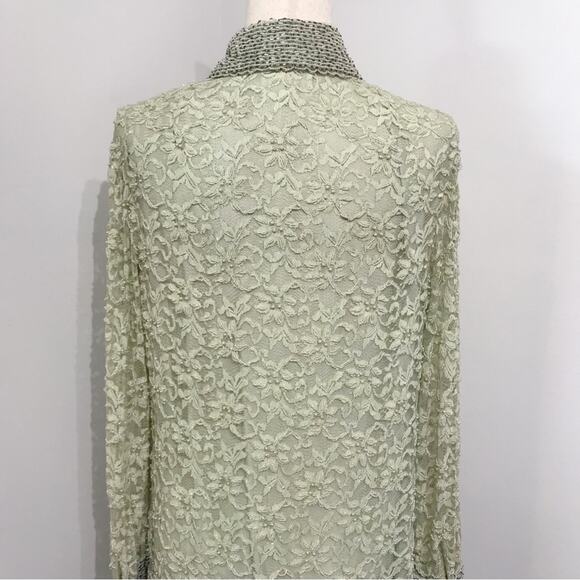 Valentina Ltd 1960s Embroidered Beaded Lace Long Sleeve Tunic Dress 14 VTG 10 to - Picture 9 of 16